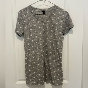 J Crew Gray and White Star T-Shirt. Perfect for the 4th of July!